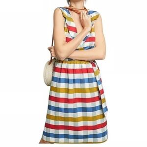 Anthropologie Maeve Cricket Club Big Gingham Check Plaid Dress Size 2